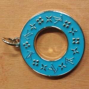 LV Blue Circular Double Sided Charm Pendant